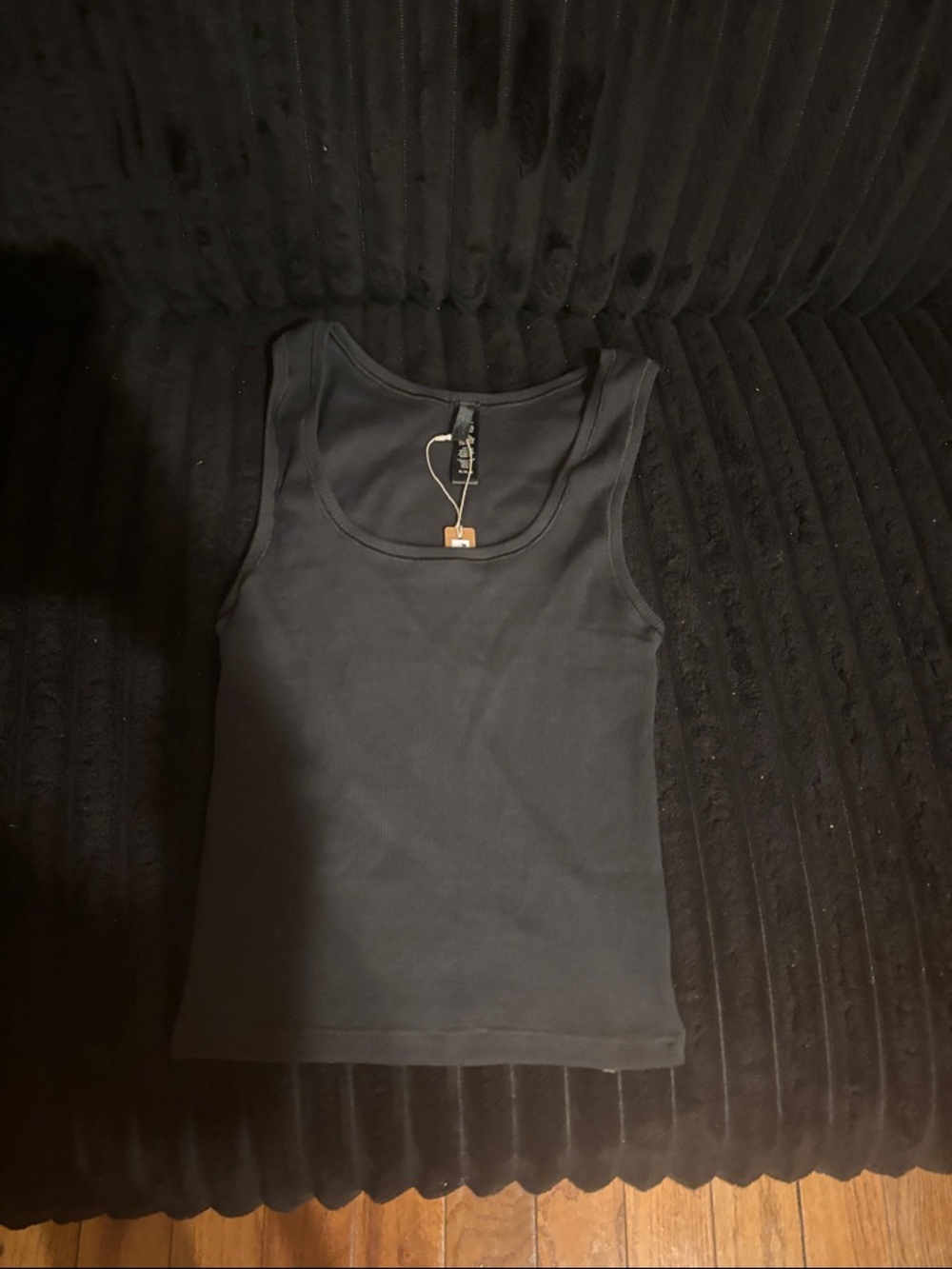 SKIMS Cotton Rib Tank • NWT •Never Worn •Soot (Black)• Medium